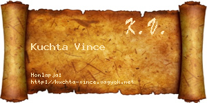 Kuchta Vince névjegykártya